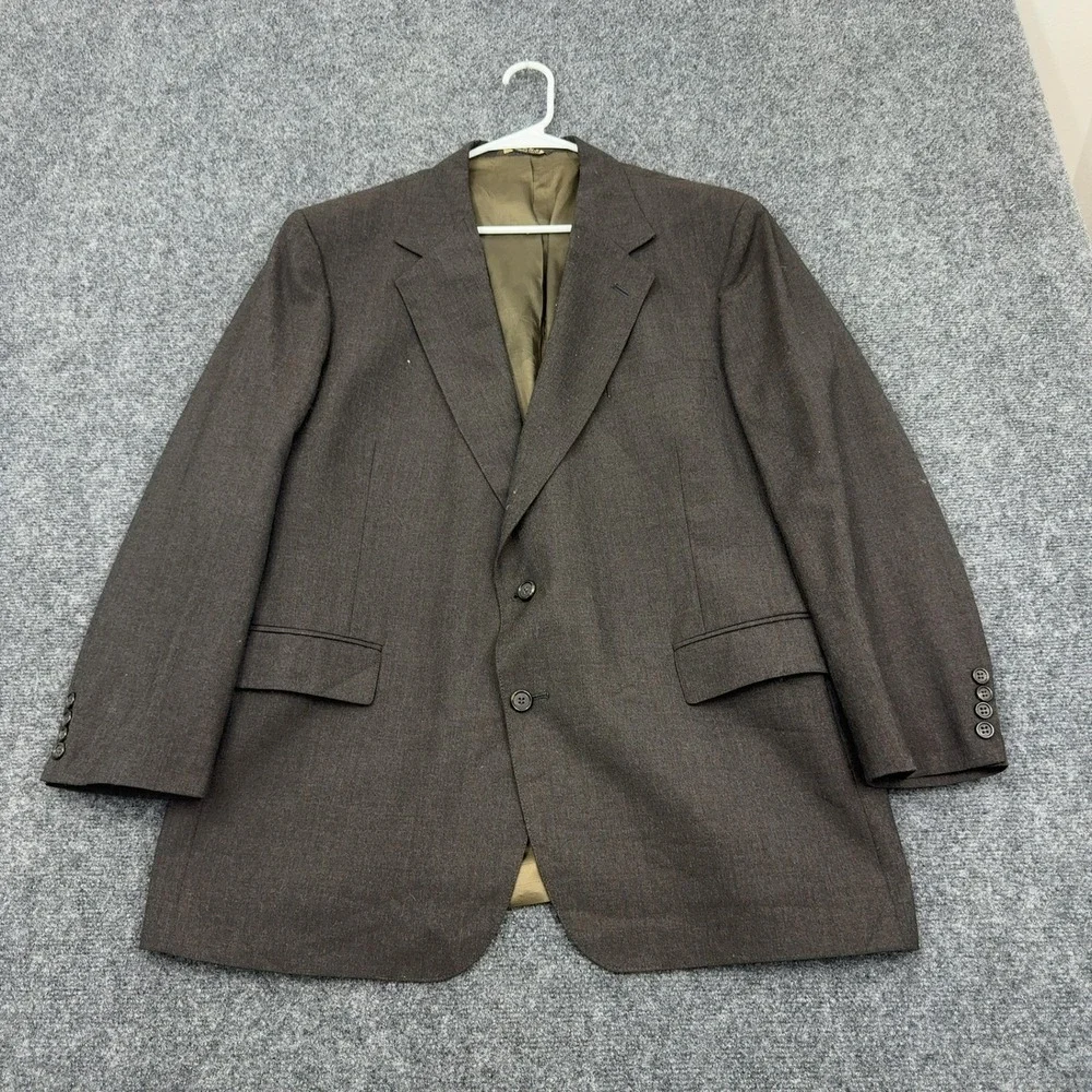Vintage Eagle Clothes Blazer Mens 46R Brown Wool Two Button Professional Classic